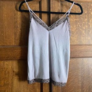 American Eagle Pale Purple Lace Trim Tank